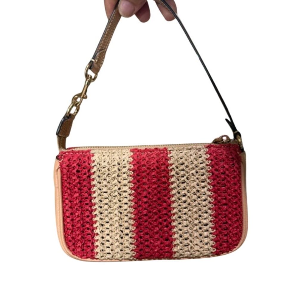 Coach Nolita 19 With Stripes*Raffia shoulder bag*New with tags - Picture 5 of 5